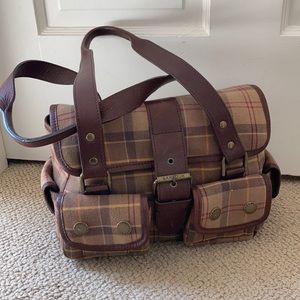 Barbour plaid bag 5 pocket like new